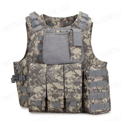 USMC Molle Combat Assault Plate Carrier Vest Digital ACU Camo