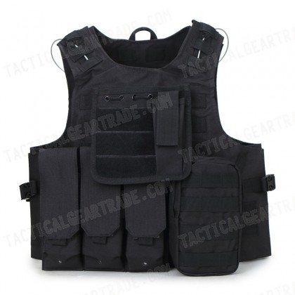 USMC Molle Combat Assault Plate Carrier Vest Black