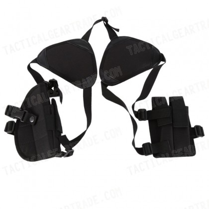 SWAT Tactical Shoulder Pistol Holster w/Mag Pouch BK