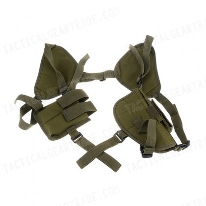 SWAT Tactical Shoulder Pistol Holster w/Mag Pouch OD