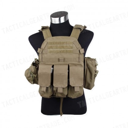 Tactical Molle Recon Plate Carrier 6094 Vest Coyote Brown