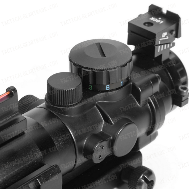 Airsoft 4x32mm Red/Green/Blue Cross-Hair Scope with Dual Rail