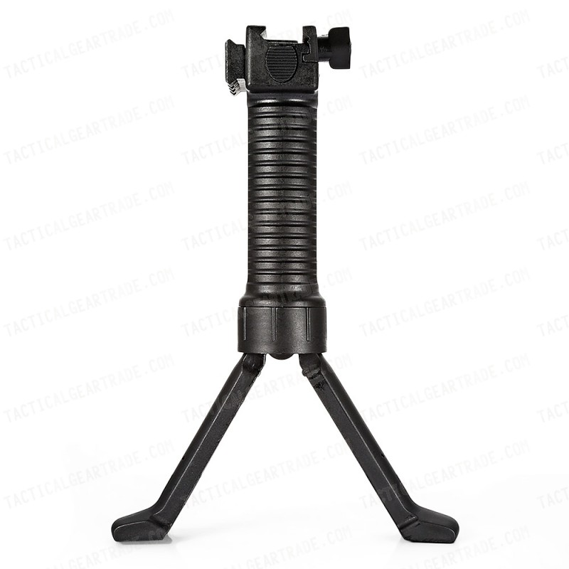 RIS Picattinny 20mm Rail Tactical Foregrip Grip w/Bipod Black