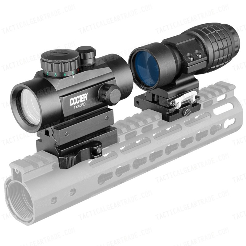 40mm Red/Green Dot Sight Cross Reticle Scope QD Mount