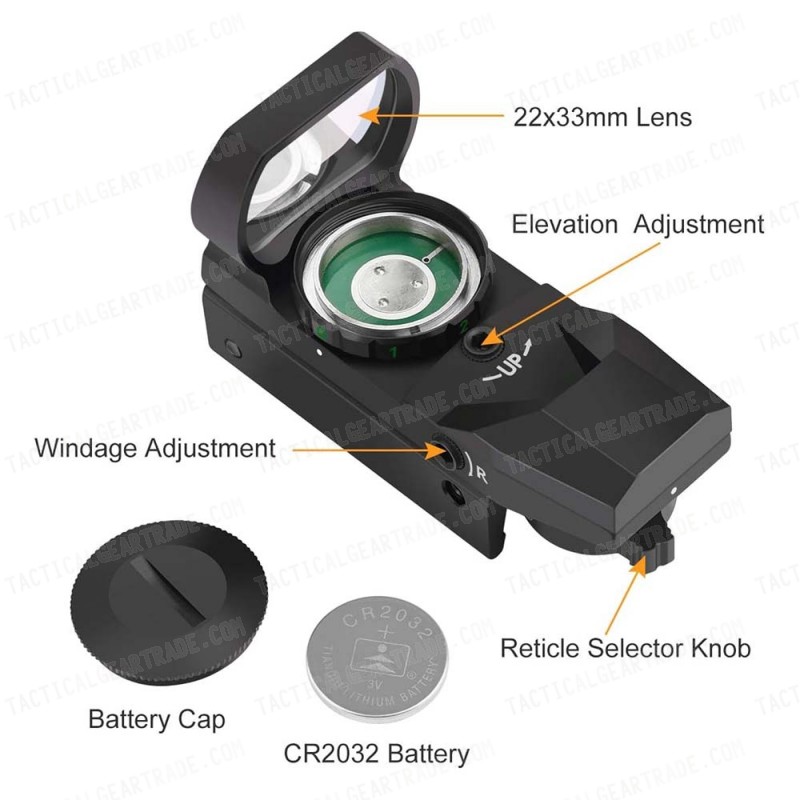 Holographic Multi 4 Reticle Red/Green Dot Sight Reflex