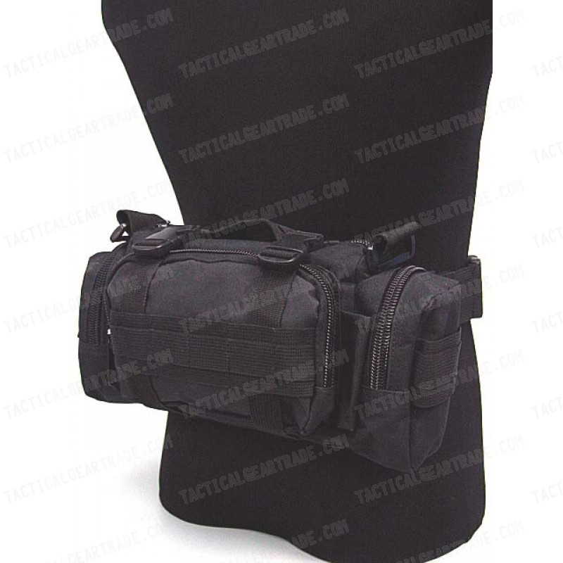 Molle Utility Shoulder Waist Pouch Bag Black