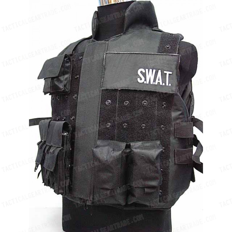 SWAT US Army Airsoft Combat Tactical Assault Vest BK