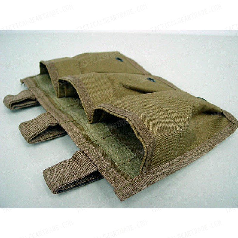 Airsoft Molle Triple Magazine Open Top Pouch Coyote Brown