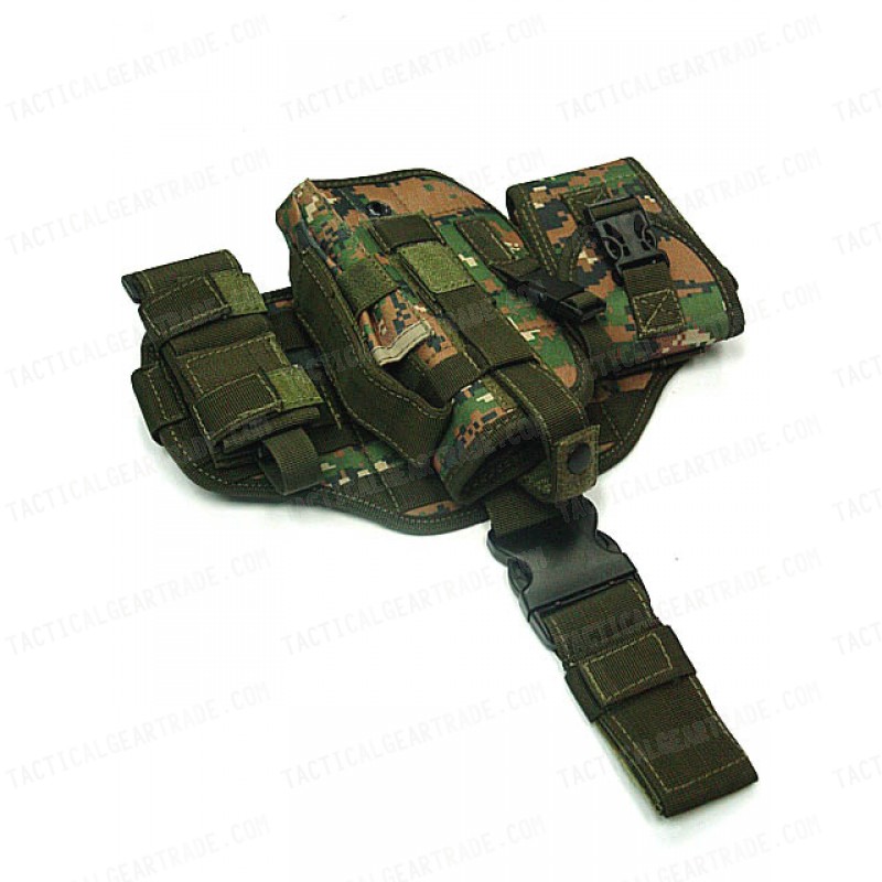 Component Molle Drop Leg Pistol Holster Digital Camo Woodland