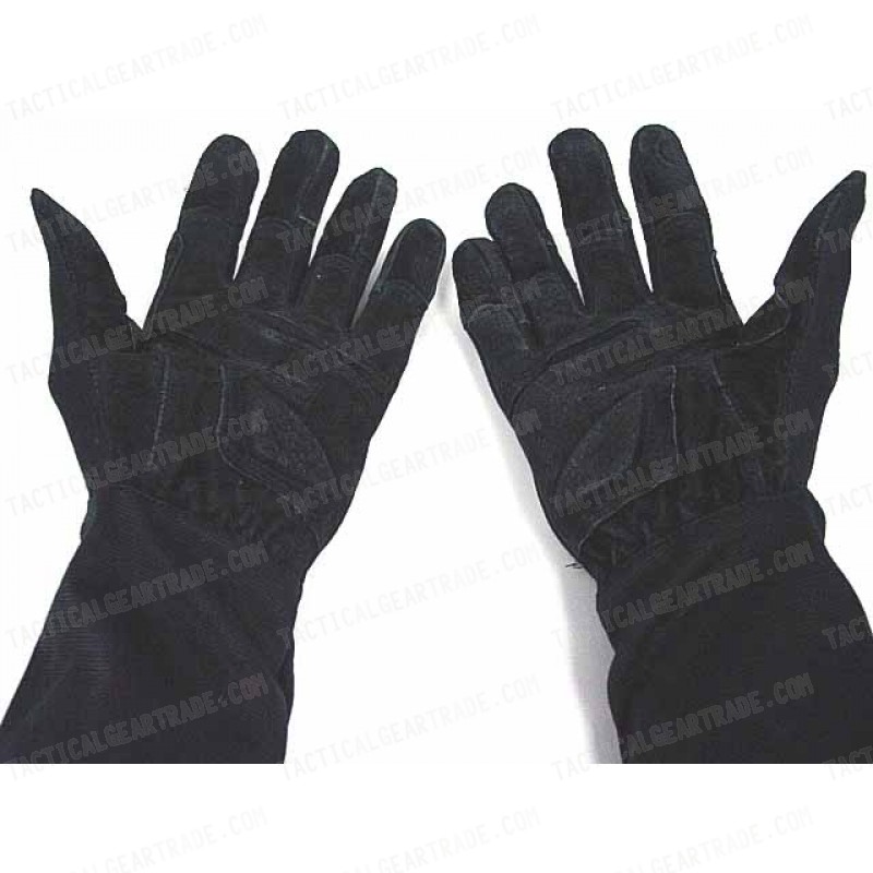 Airsoft Mid Arm Full Finger Tactical Flight Gloves Black