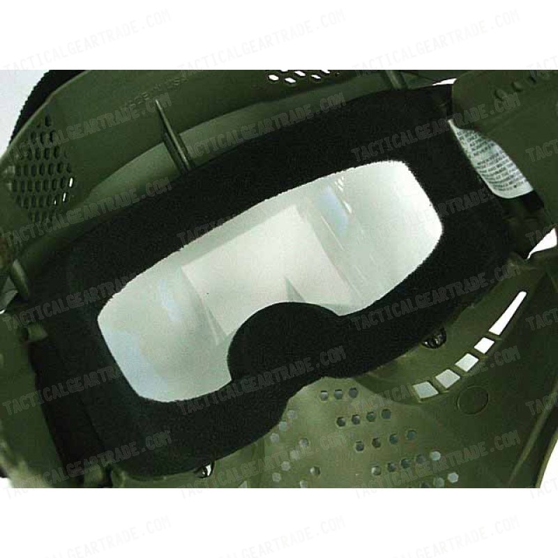 Full Face Airsoft Paintball Goggle Clear Lens Mask OD