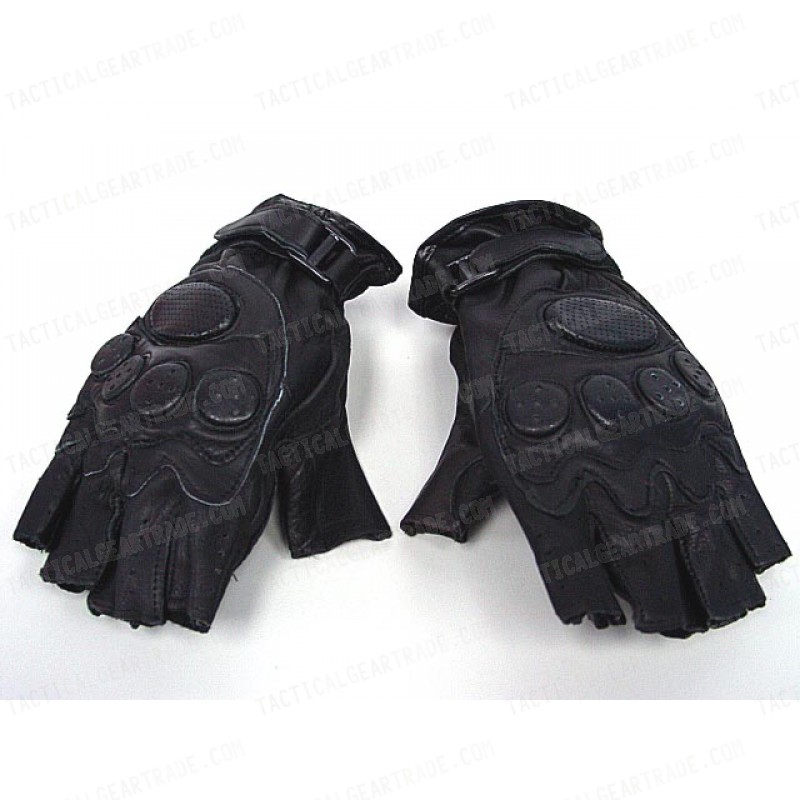 SWAT Army Half Finger Airsoft Paintball Leather Gloves