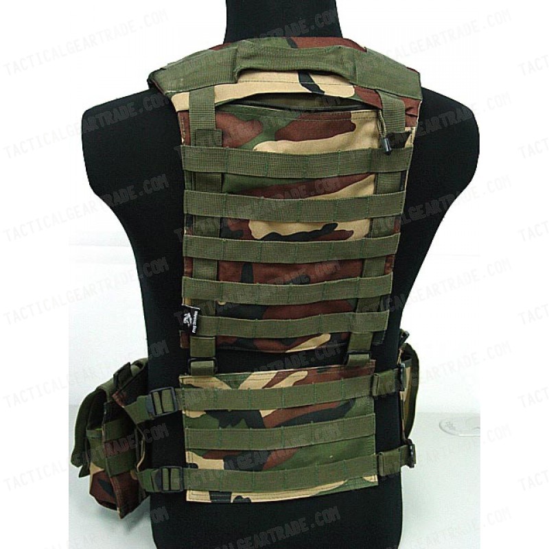 US Army Delta Elite Seal Molle Hydration Vest Camo Woodland