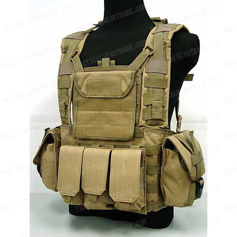 Airsoft Molle Canteen Hydration Combat RRV Vest Coyote Brown