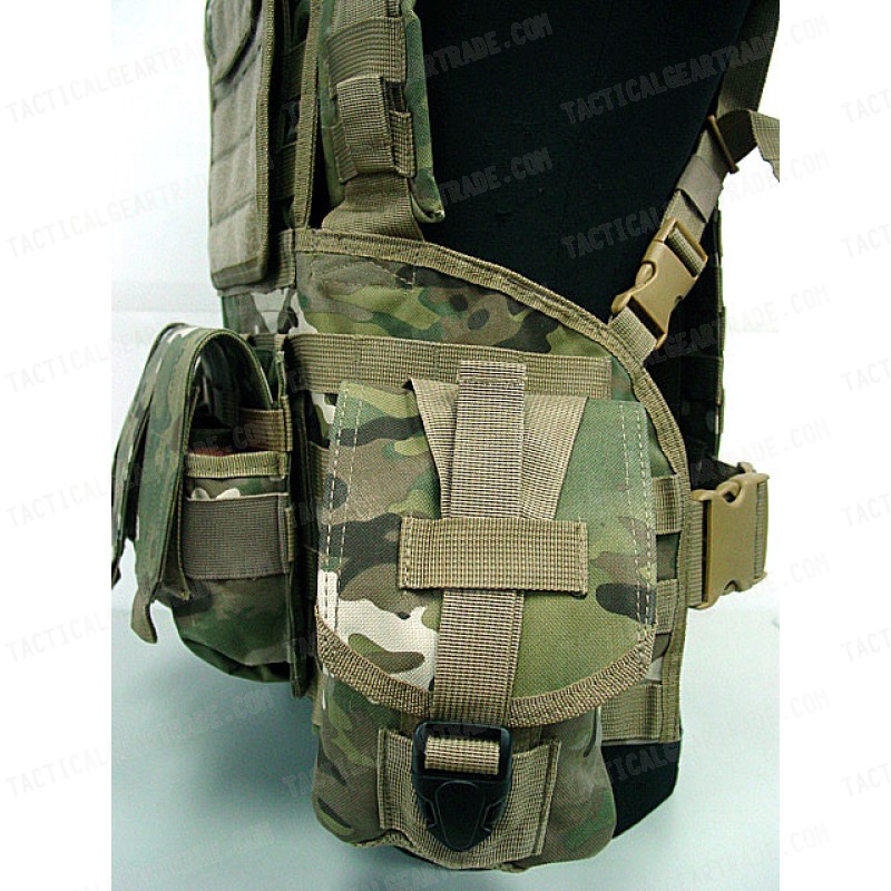 Airsoft Molle Canteen Hydration Combat RRV Vest Multi Camo