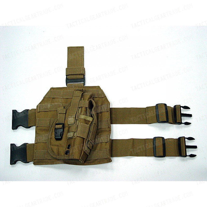 Molle Drop Leg Platform Panel w/Pistol Holster Coyote Brown