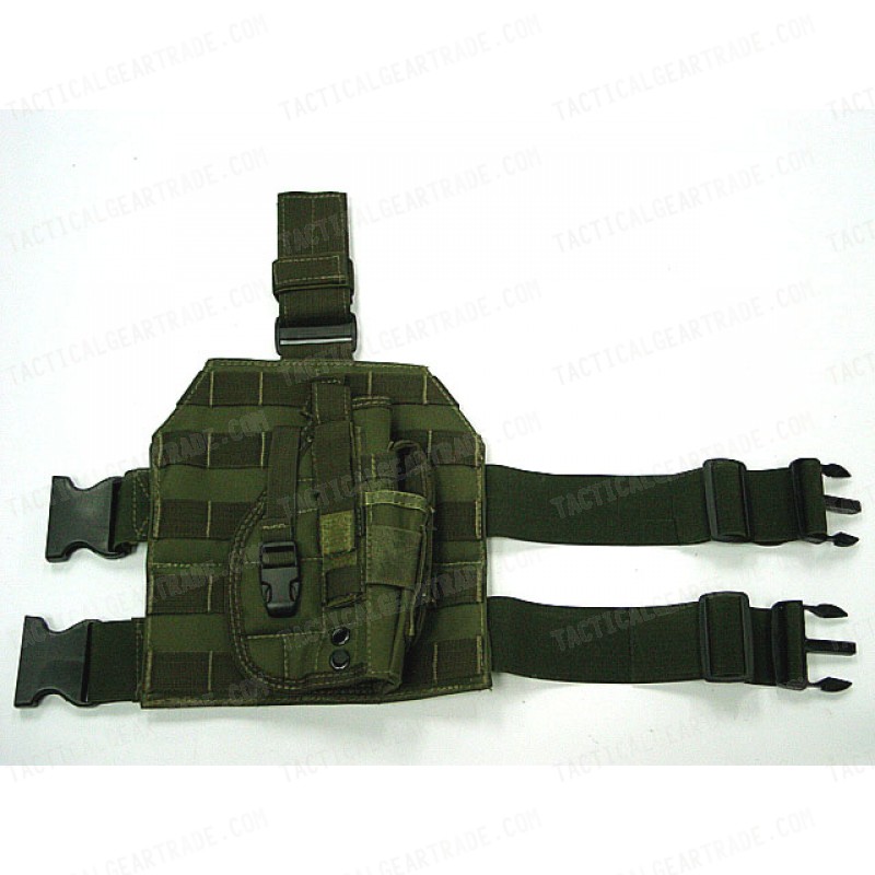 Molle Drop Leg Platform Panel w/Pistol Holster OD