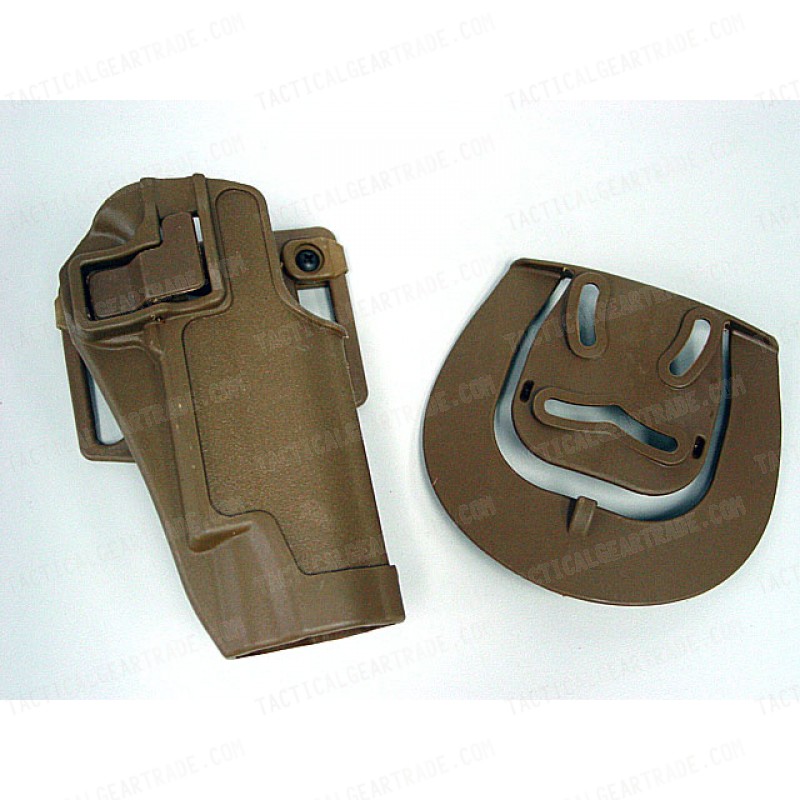 CQC Tactical Colt 1911 M1911 RH Pistol Paddle & Belt Holster Tan