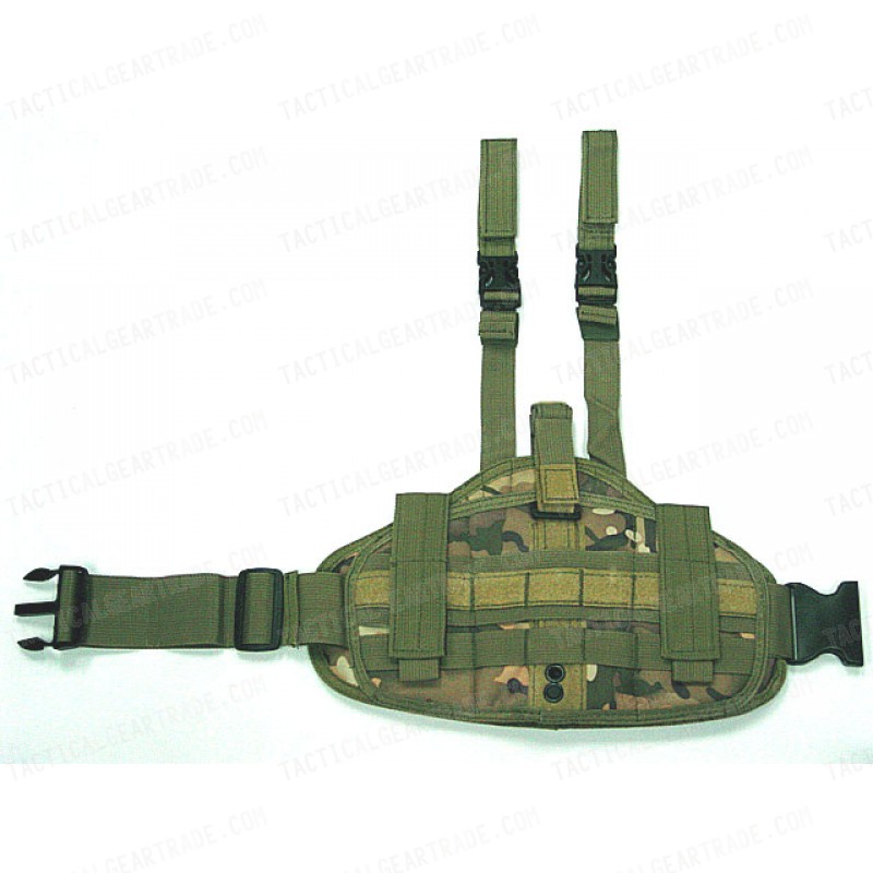 Molle Platform Drop Leg Pistol Holster Multi Camo