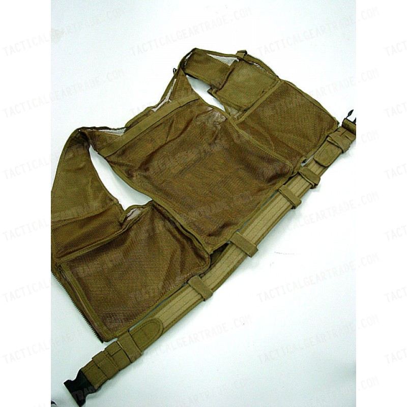 Deluxe Airsoft Tactical Combat Mesh Vest Coyote Brown