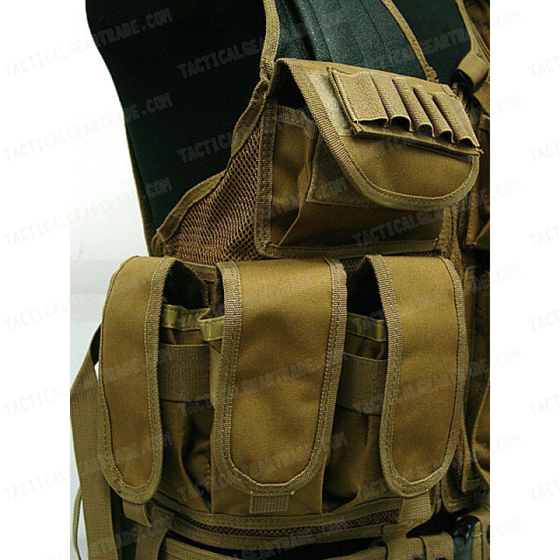 Deluxe Airsoft Tactical Combat Mesh Vest Coyote Brown