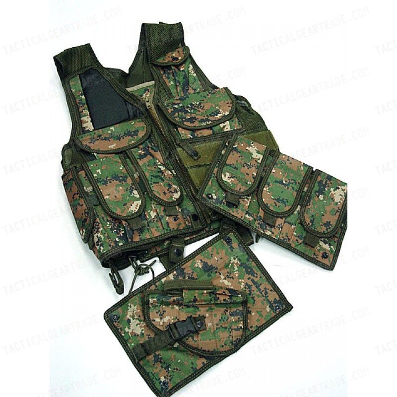 USMC Hunting Combat Tactical Vest Type B Digital Camo Woodland