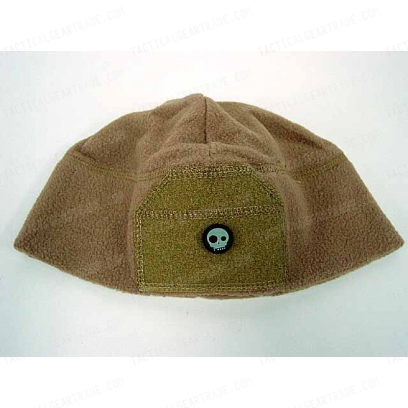 Fleece Velcro Attachment Watch Cap Hat Coyote Brown