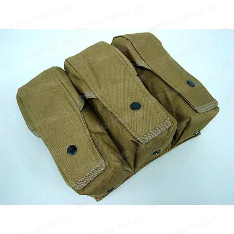 Airsoft Molle Triple AK Magazine Pouch Coyote Brown