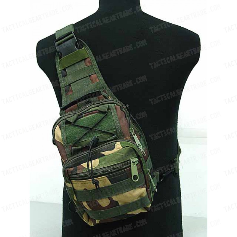 Tactical Utility Gear Shoulder Sling Bag Camo Woodland S