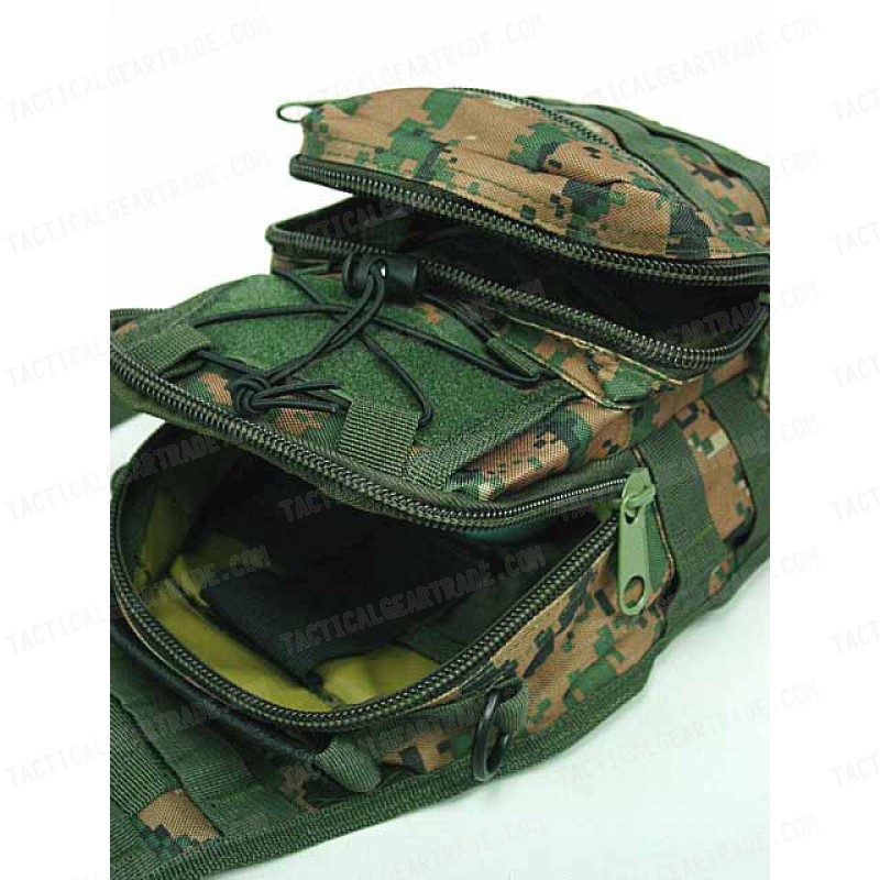 Tactical Utility Gear Shoulder Sling Bag Digital Camo Woodland S