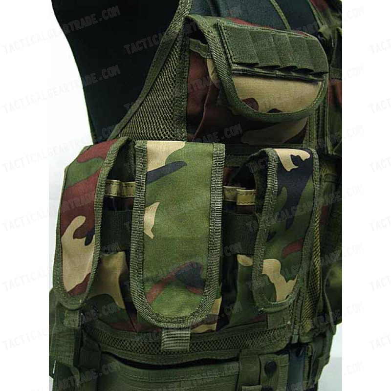 Deluxe Airsoft Tactical Combat Mesh Vest Camo Woodland