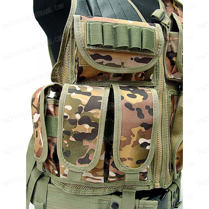 Deluxe Airsoft Tactical Combat Mesh Vest Multi Camo