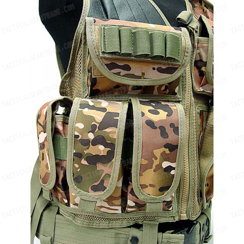 Deluxe Airsoft Tactical Combat Mesh Vest Multi Camo