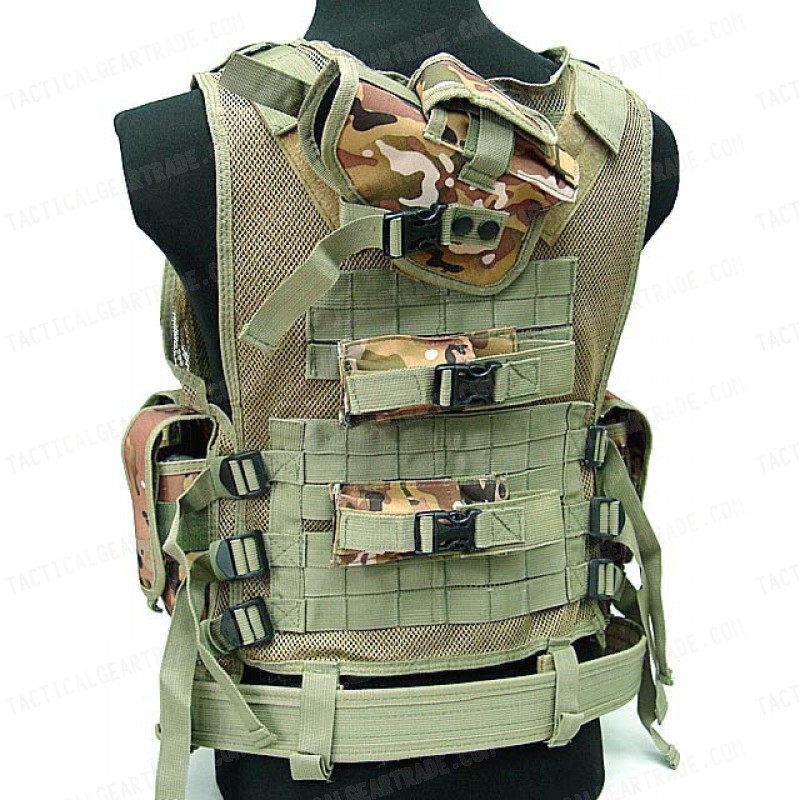 Deluxe Airsoft Tactical Combat Mesh Vest Multi Camo