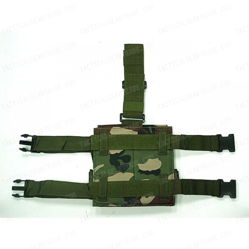 Double Magazine Drop Leg Pouch Camo Woodland