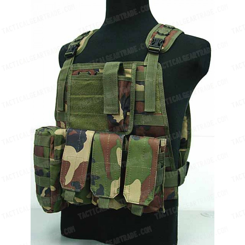 US Marine Assault Molle Plate Carrier Vest Camo Woodland