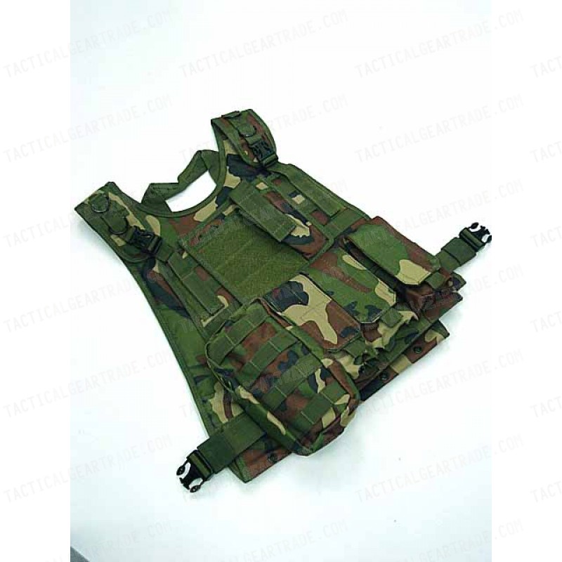 US Marine Assault Molle Plate Carrier Vest Camo Woodland