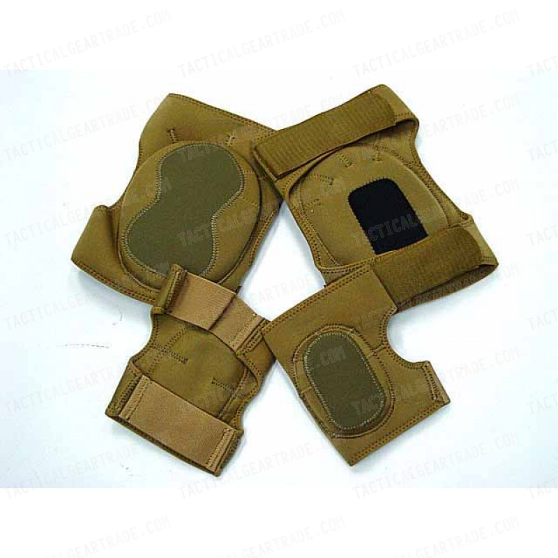 Airsoft Paintball Neoprene Knee & Elbow Pads Coyote Brown