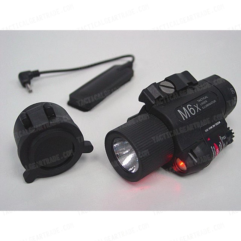 M6X CREE LED Flashlight & Red Laser w/ IR Infrared Filter Black