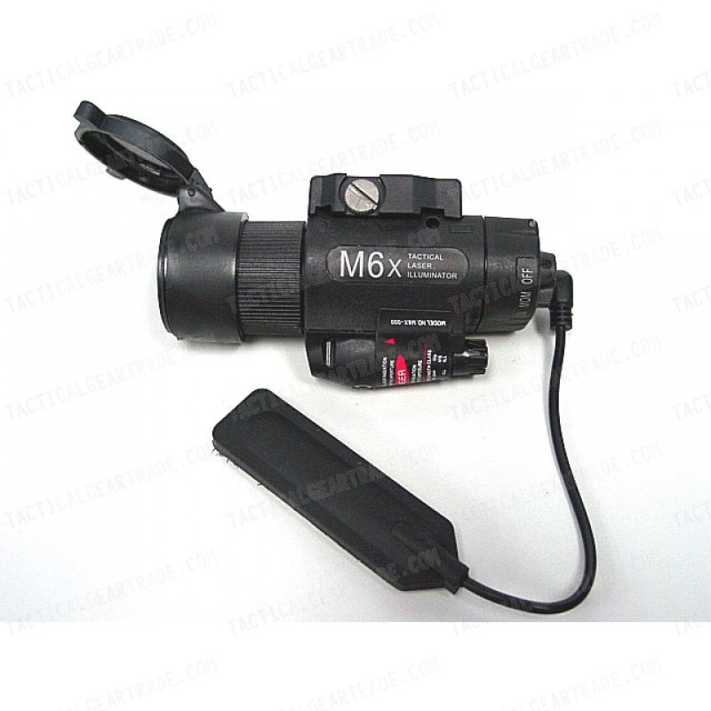 M6X CREE LED Flashlight & Red Laser w/ IR Infrared Filter Black