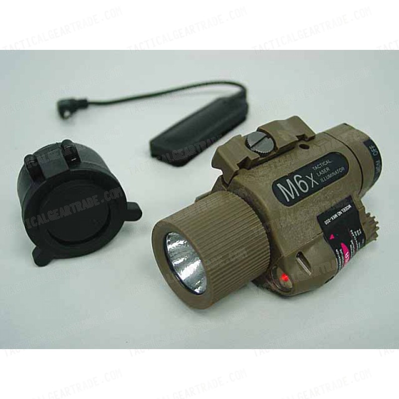 M6X Xenon Flashlight & Red Laser w/ IR Infrared Filter Tan