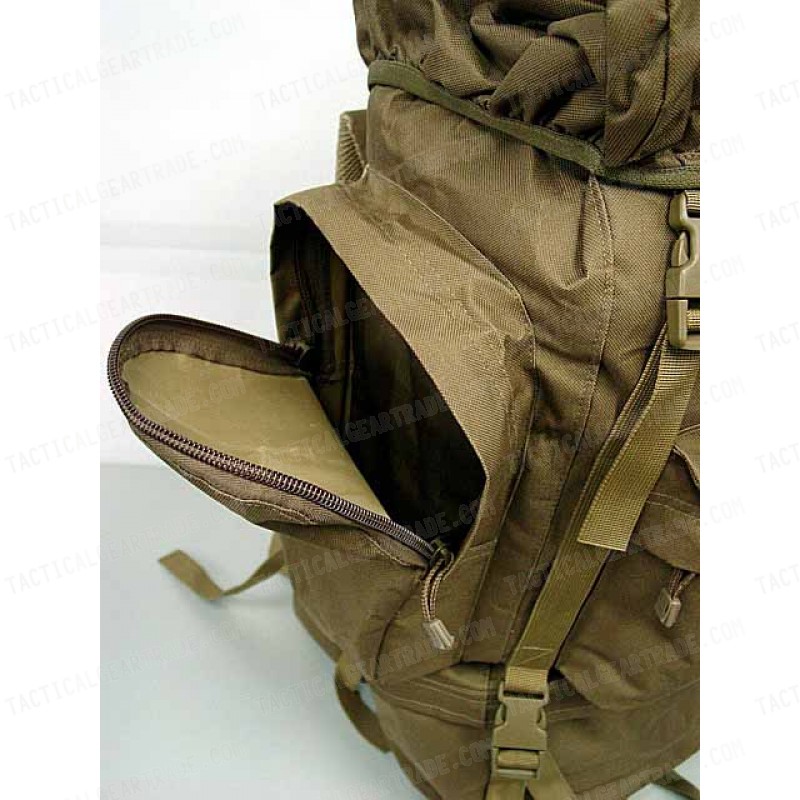 65L Combat Rucksack Camping Backpack Coyote Brown