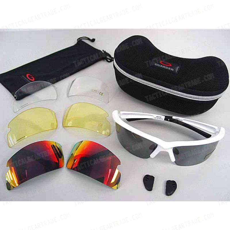 Guarder C6 Tactical Shooting Glasses w/4 Set Lens White