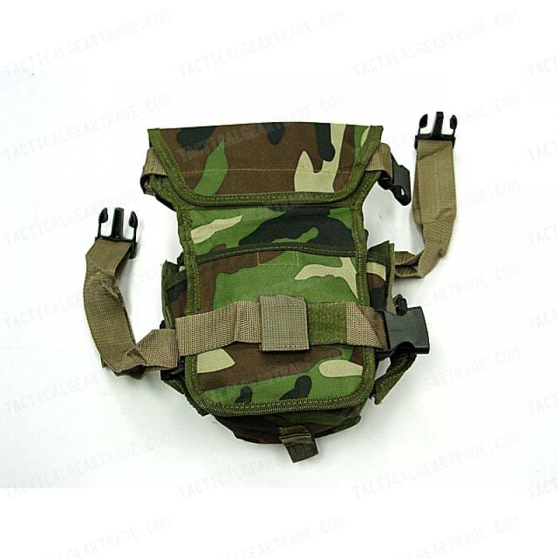 Drop Leg Utility Waist Pouch Carrier Bag Camo Woodland