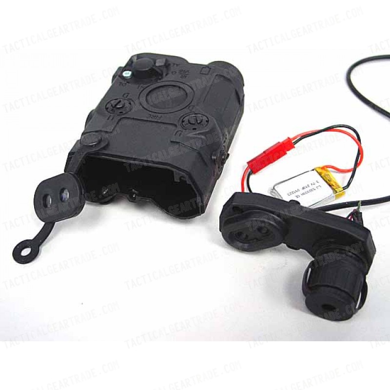AN/PEQ 15 Style Battery Case Box Black w/ Green Laser