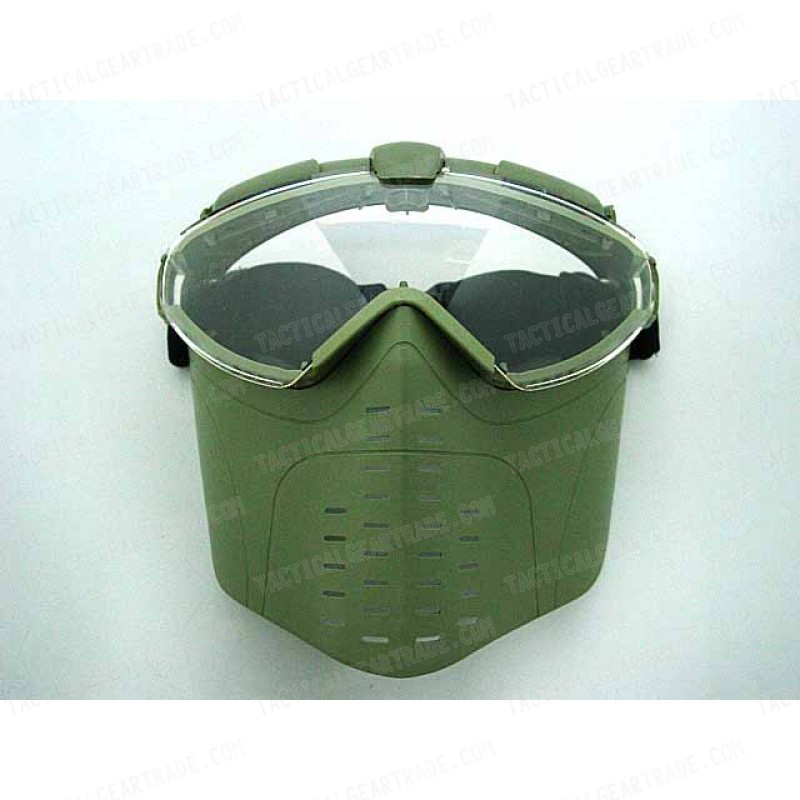 BATTLEAXE Pro-Goggle Full Face Mask with Fan OD