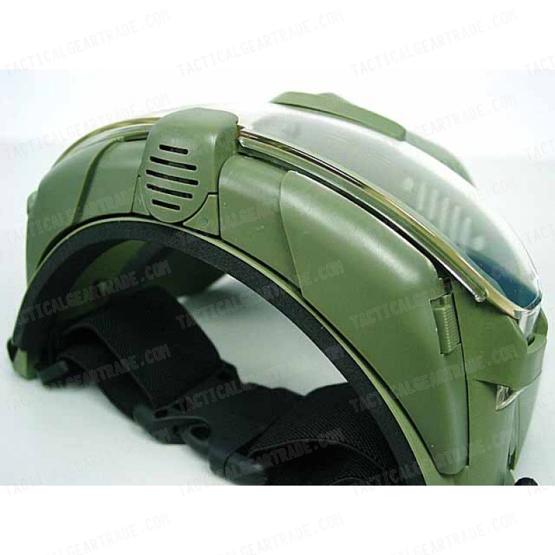 BATTLEAXE Pro-Goggle Full Face Mask with Fan OD