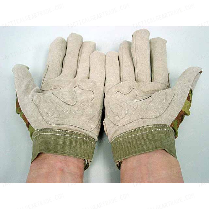 Full Finger Light Weight Duty Gloves Italian Vegetato Camo