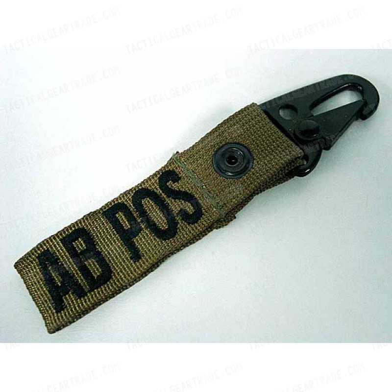 AB POS Blood Type Identification Strap Tan