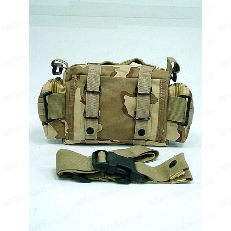 Molle Utility Shoulder Waist Pouch Bag Desert Camo